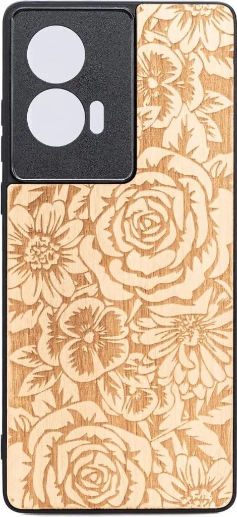 Cover Motorola Edge 50 Fusion Bewood Roses Aniegre - Legno Artigianale