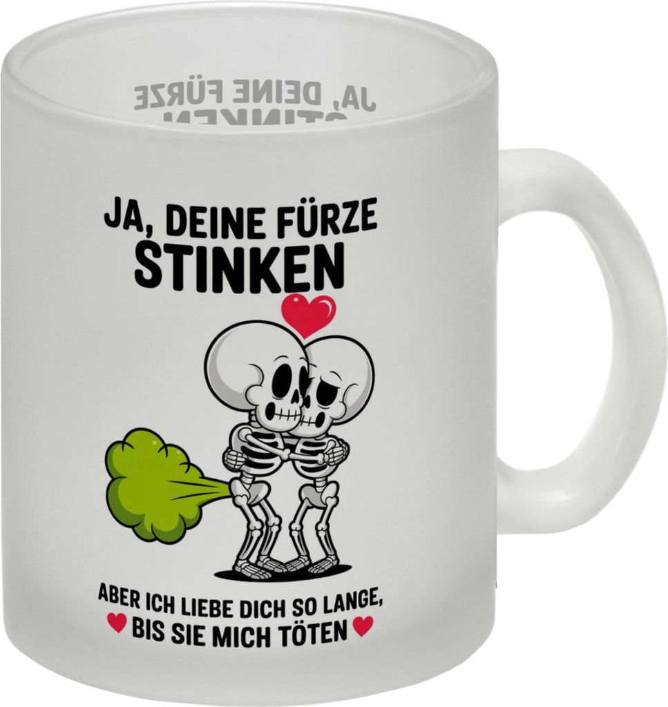Skelett Pärchen - Ja, deine Fürze stinken Glas Tasse