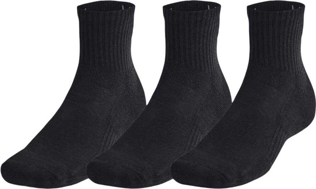 Under Armour Tc Quarter Lange Socken 3 Paare Schwarz EU 43-47 Herren,Damen Schwarz EU 43-47