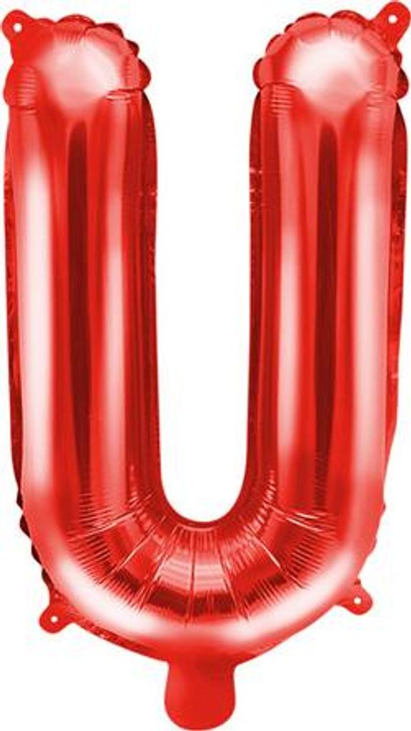 Folienballon Buchstabe „U“, 35cm, rot (1 Karton / 50 Stück)