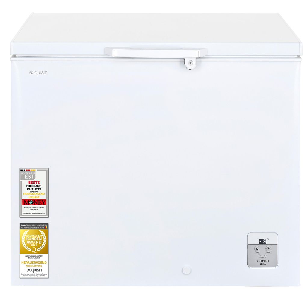 Exquisit Gefriertruhe GT220-HE-010A weiß | 217 l Nutzinhalt Produktbild 
