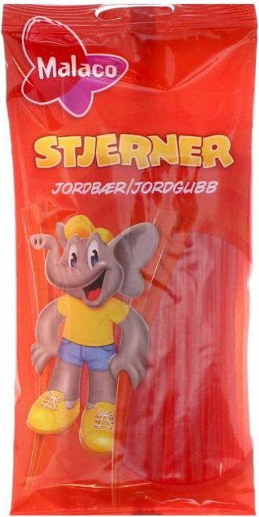 Malaco Stjerner Jordbær 92g Produktbild 