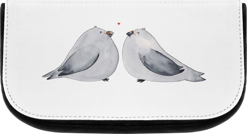 Mr. & Mrs. Panda kosmetiktäschchen Turteltauben Liebe - Weiß - Geschenk, Schminktäschchen, Organizer, Kosmetiktasche, Freundin, Kulturbeutel, P...