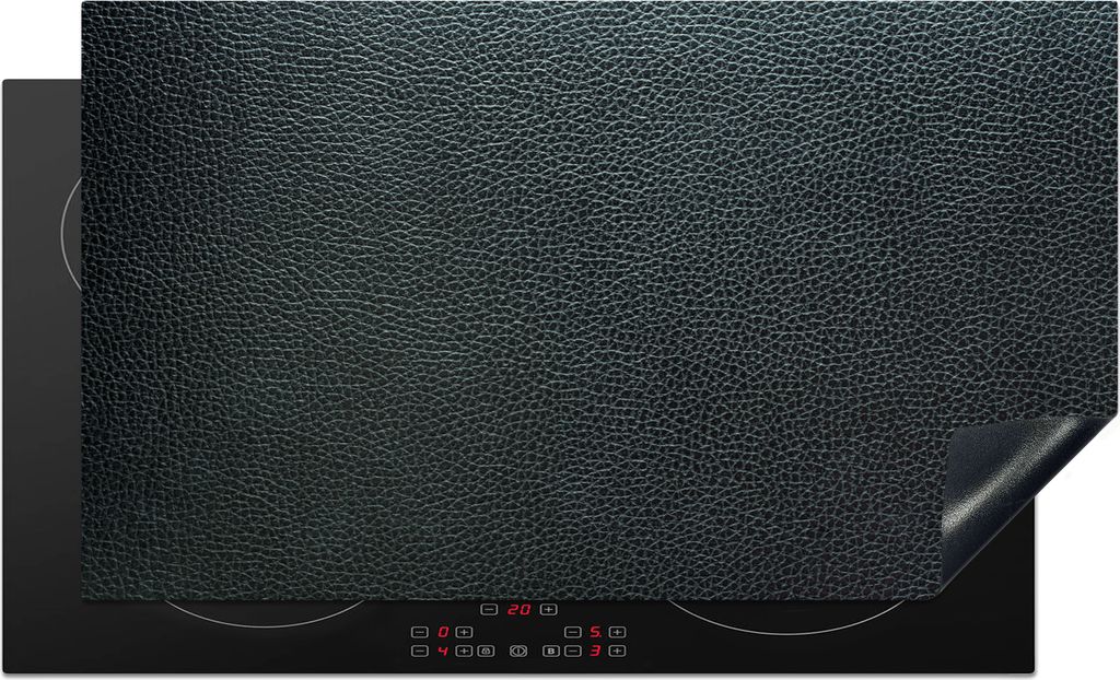 KitchenYeah Herdabdeckplatte Leder - Textur - Schwarz - Grün - Hell , 91x52cm, Küche Deko, Glaskeramikkochfeld Herdabdeckung, Abdeckplatte fùr...