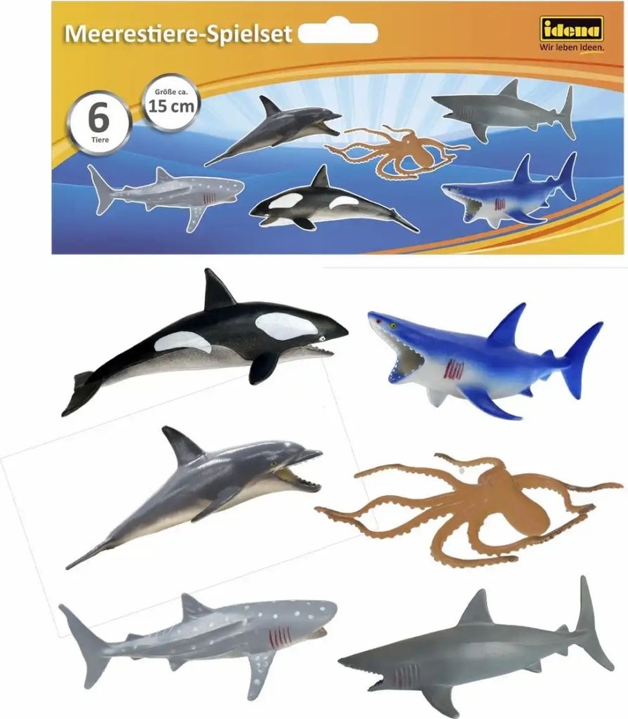 Idena Spielfiguren-Set  Meerestiere 15cm 6teilig Produktbild 