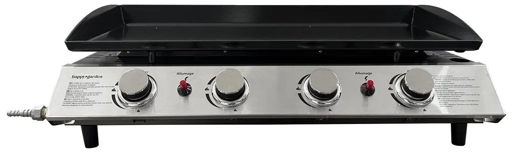 Plancha gaz VALENCIA 4 brûleurs 10kW : cuisson homogène sans fumée