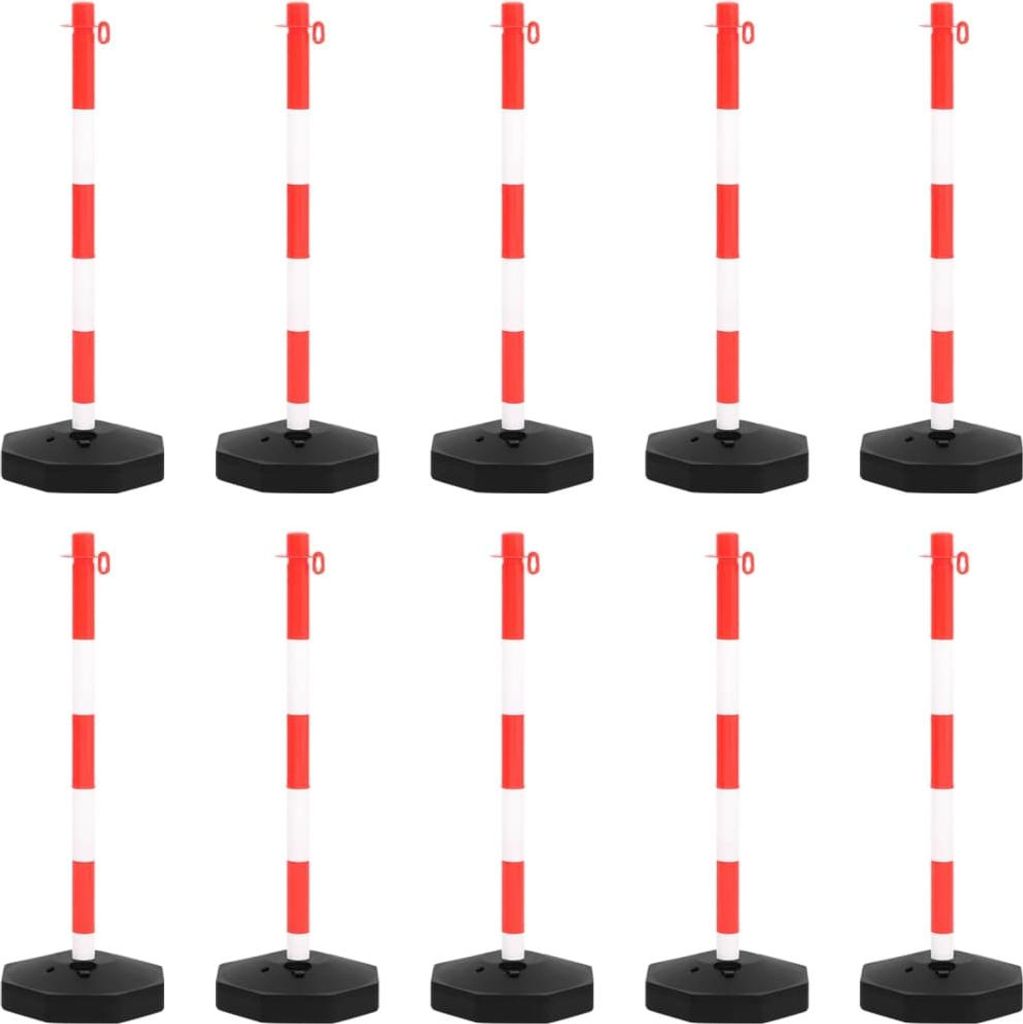 vidaXL Kettenpfosten-Set mit 10 m Kunststoffkette