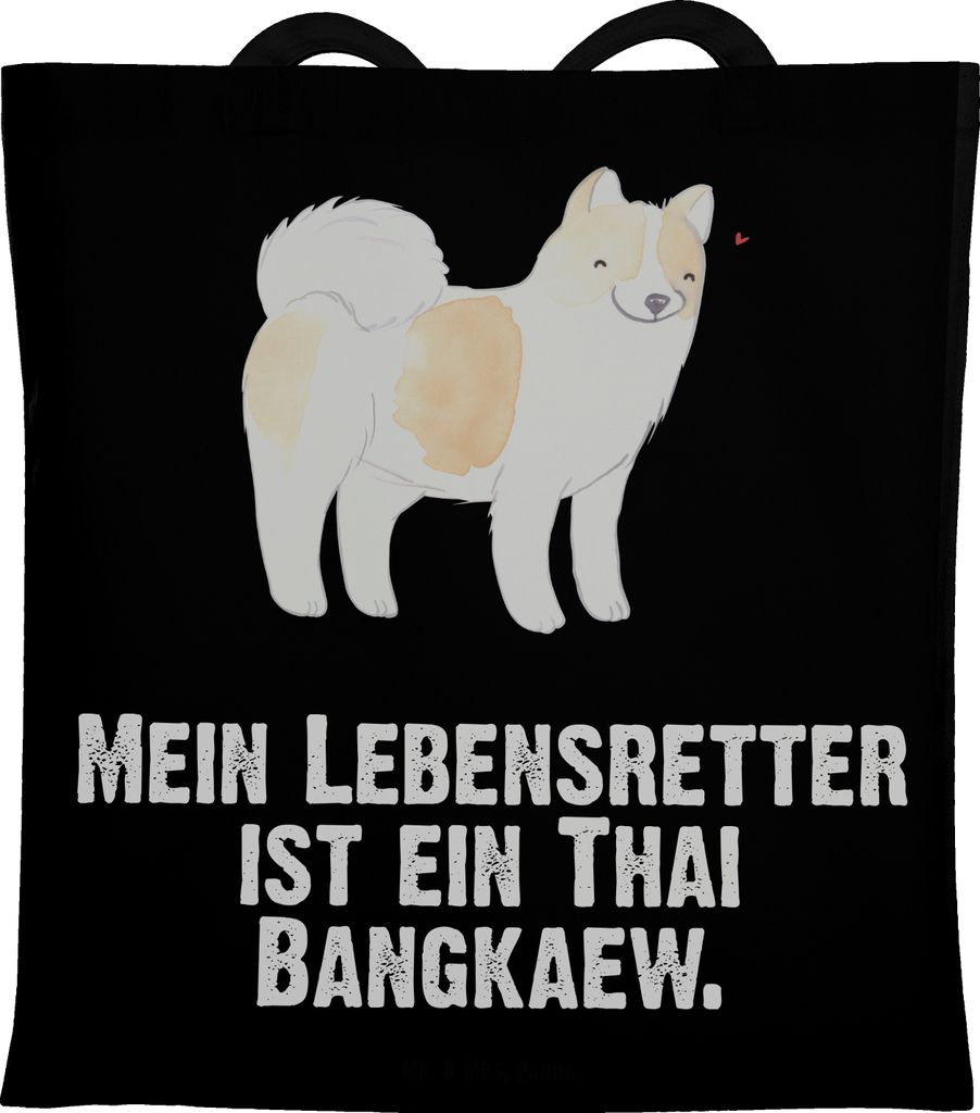 Mr. & Mrs. Panda Stoffbeutel Thai Bangkaew Lebensretter - Schwarz - Geschenk, Schultasche, Dog, Tote Bag, Tasche, Laptoptasche, einkaufstasche baum...