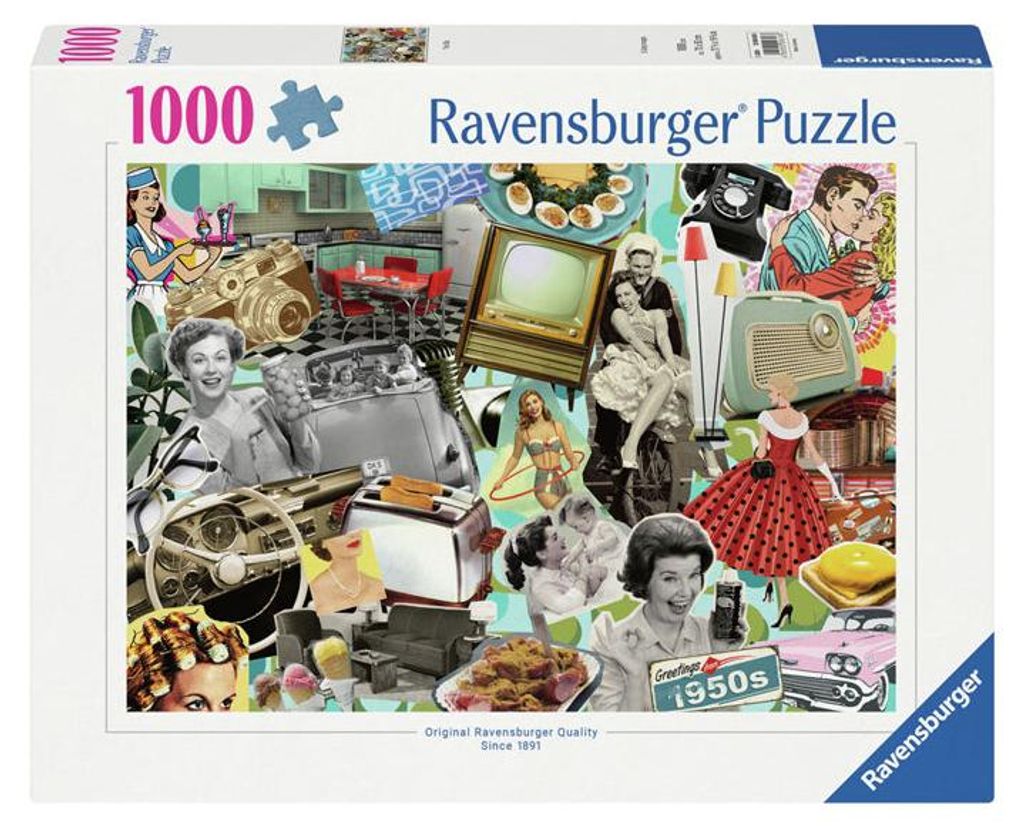 Puzzle Ravensburger Les années 50, 1000 pièces. Image du produit 