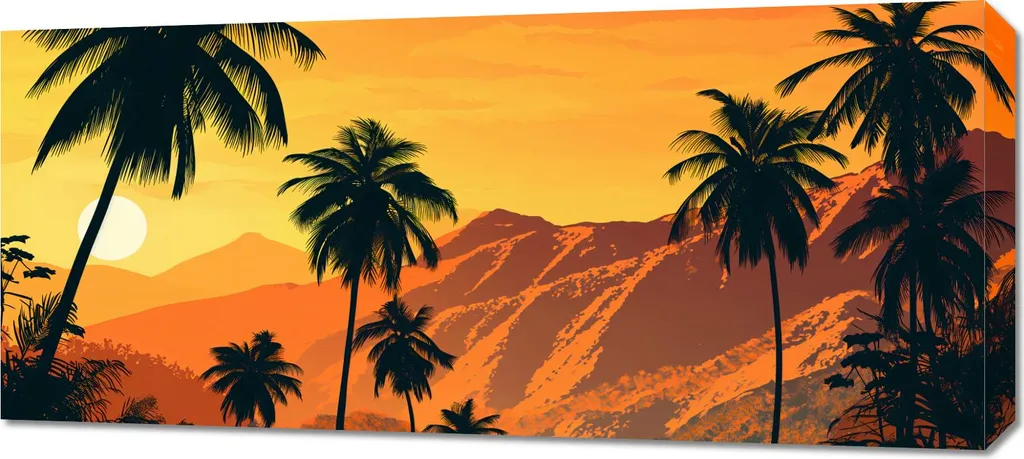 Tableau pour Salon Coucher de Soleil sur les Îles 90x40 cm Ambiance Zen
