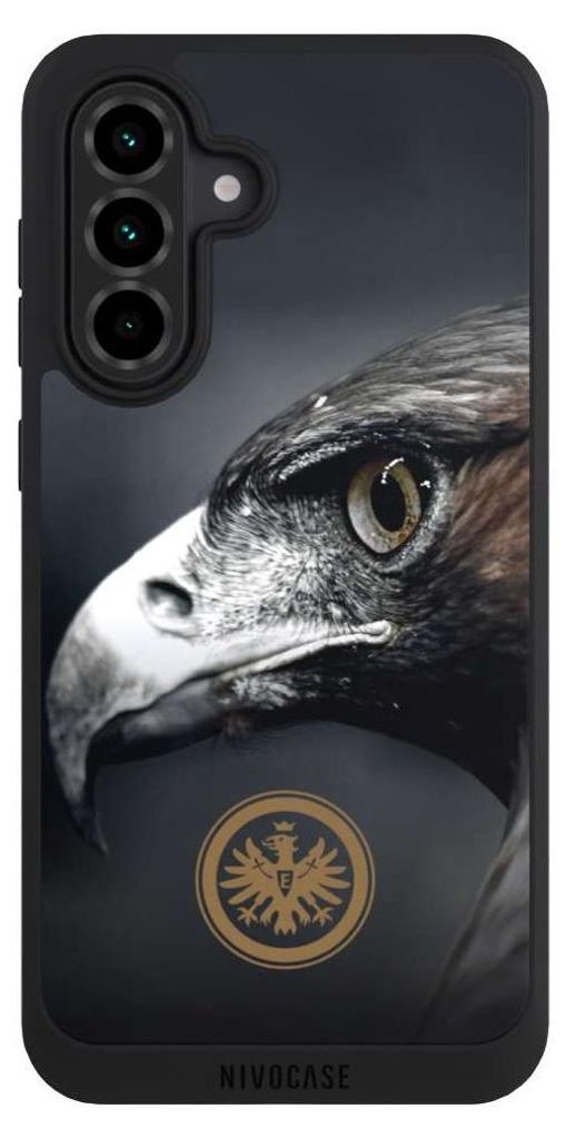 NIVOCASE Handyhülle für Samsung Galaxy A36 5G Hülle NIVOpure Case Schwarz Adler Eintracht Frankfurt Offizielles Lizenzprodukt