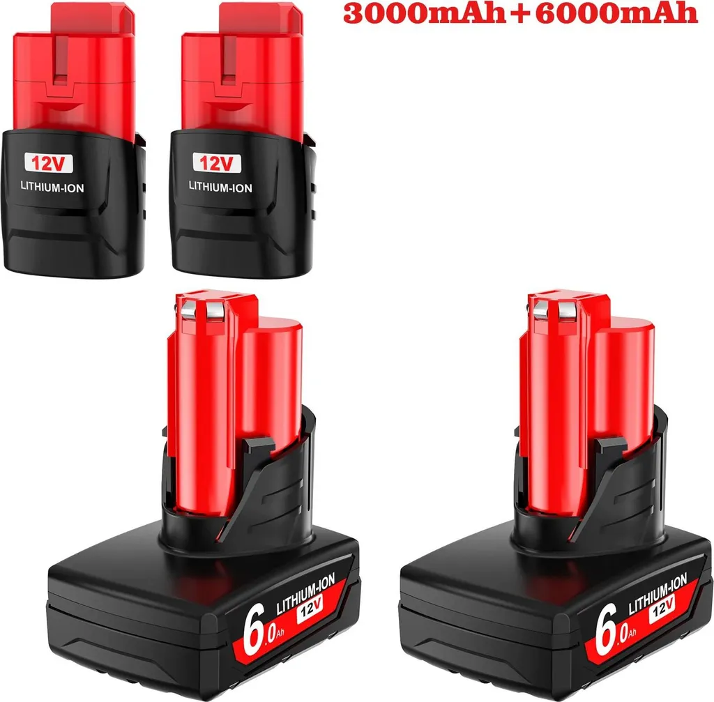 Set 2 Batterie 12V 3000mAh per M12 - Ideale per Fai-da-te e Casa