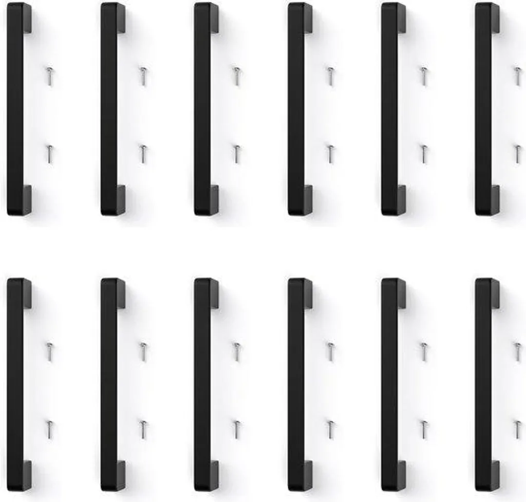 Pack de 12 Poignées Noires 128 mm pour Rénovation de Tiroirs de Cuisine