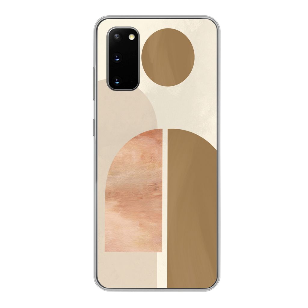 MuchoWow Handyhülle Schutzhülle Hülle für Samsung Galaxy S20 Rosa - Braun - Design Silikon Softcase Handy Hülle - Bild