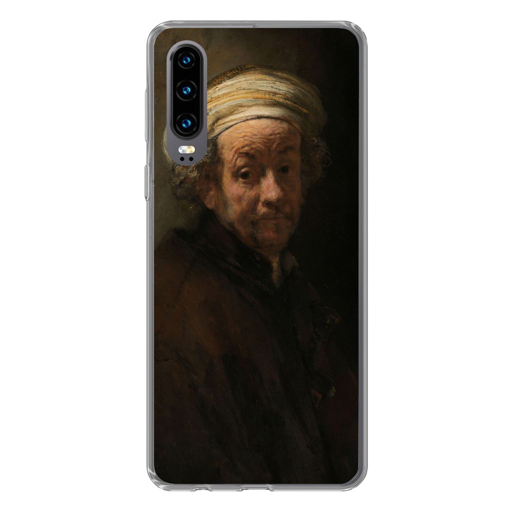 MuchoWow Handyhülle Schutzhülle Hülle für Huawei P30 Selbstbildnis als Apostel Paulus - Gemälde von Rembrandt van Rijn Silikon Softcase Hand...