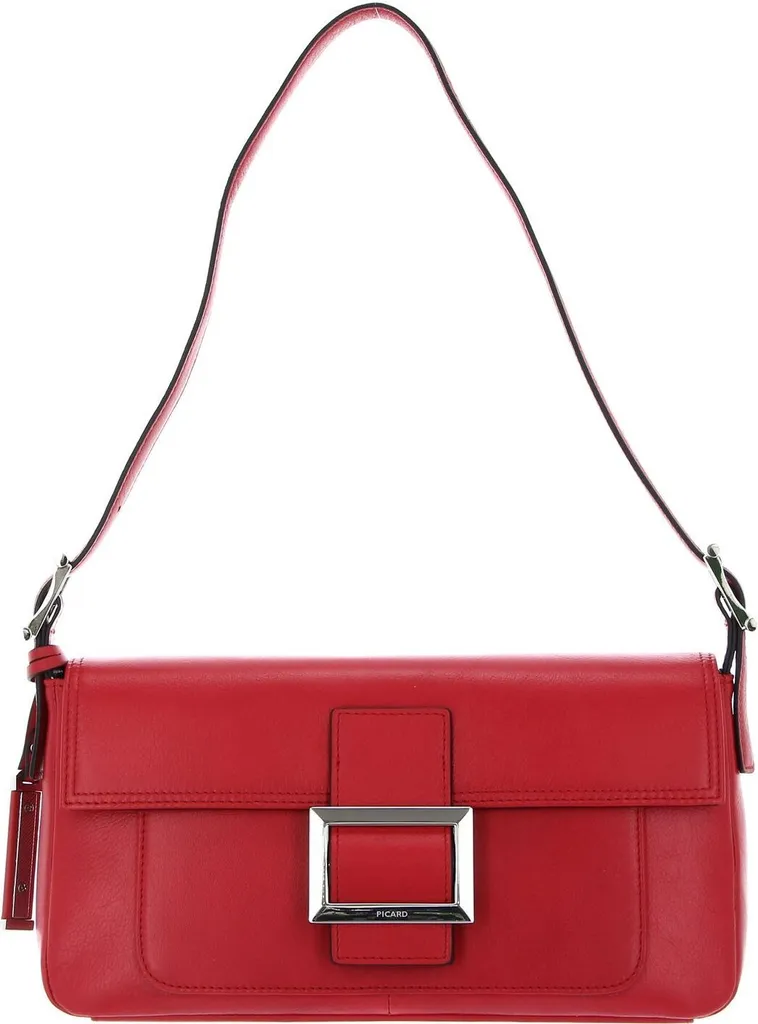 Sac Bandoulière Cuir Sécurisé PICARD Como - Idéal Soirée et Ville Rouge