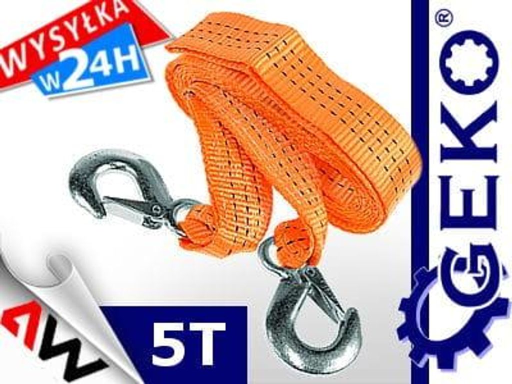Abschleppseil 5Tx5m mit Haken Produktbild 