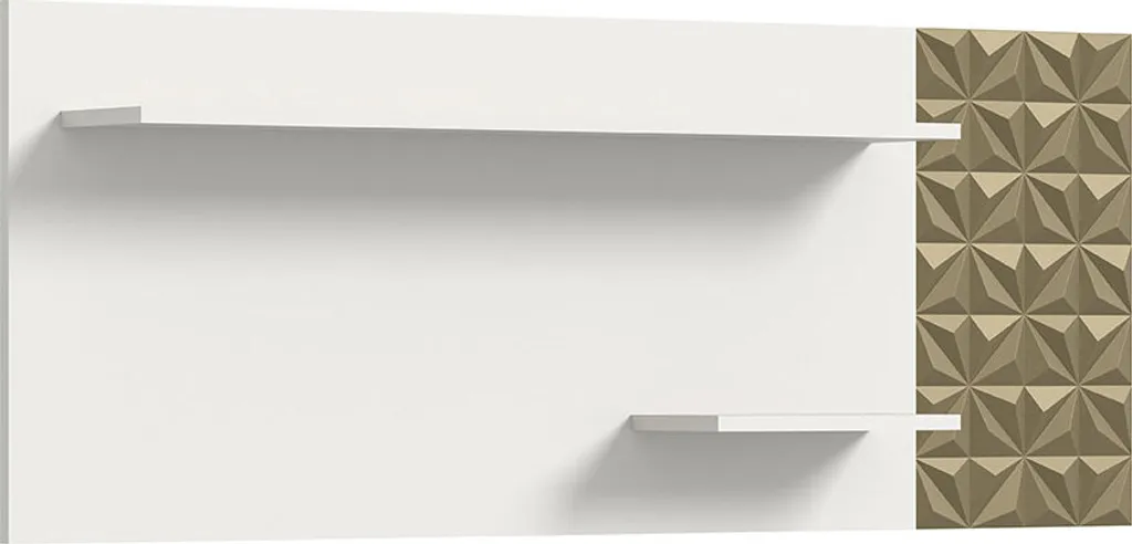 Prisma étagère murale 2 niveaux blanc mat style géométrique moderne