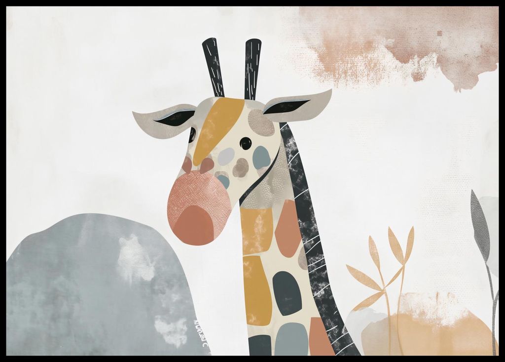 Plakat 84x59,5cm Giraffe Bambino
