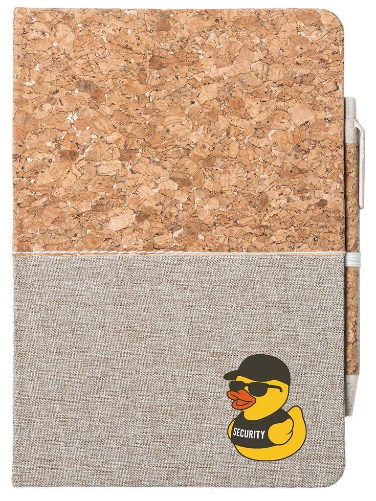 Huuraa Notizbuch A5 Quietscheente Security Comic Gummiente 80 Blatt inkl. Kugelschreiber Tagebuch Geschenkidee
