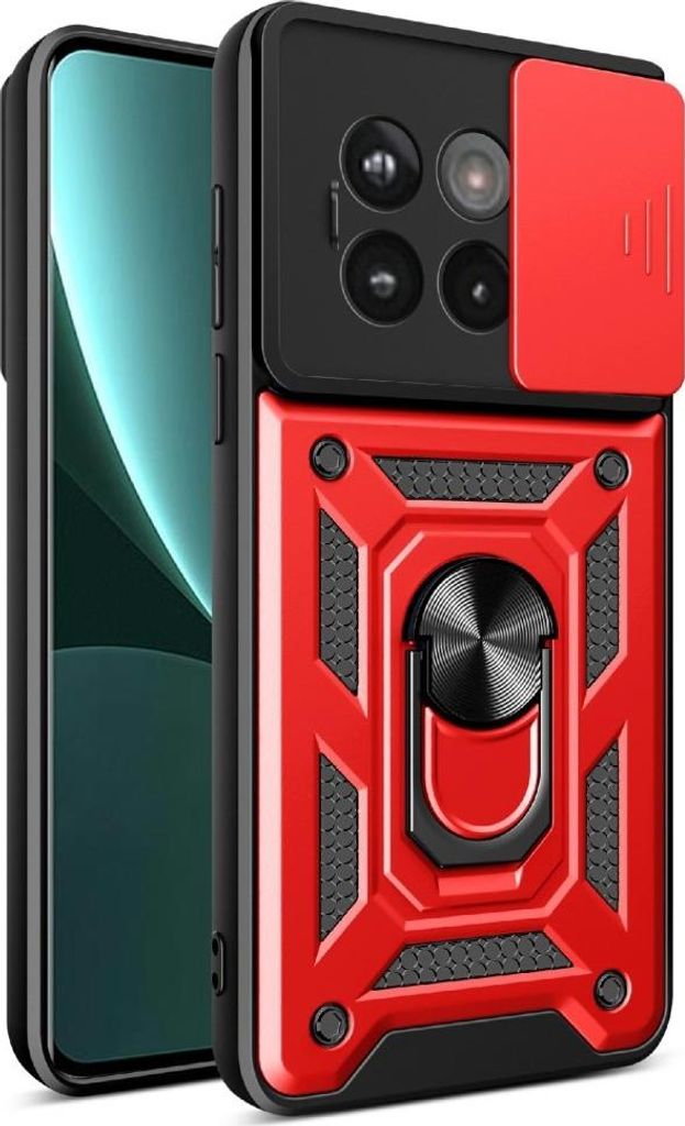 OnePlus 13R Hülle - Coverup Armor Ring Ständer Back Cover mit Kamera Schutz - Rot
