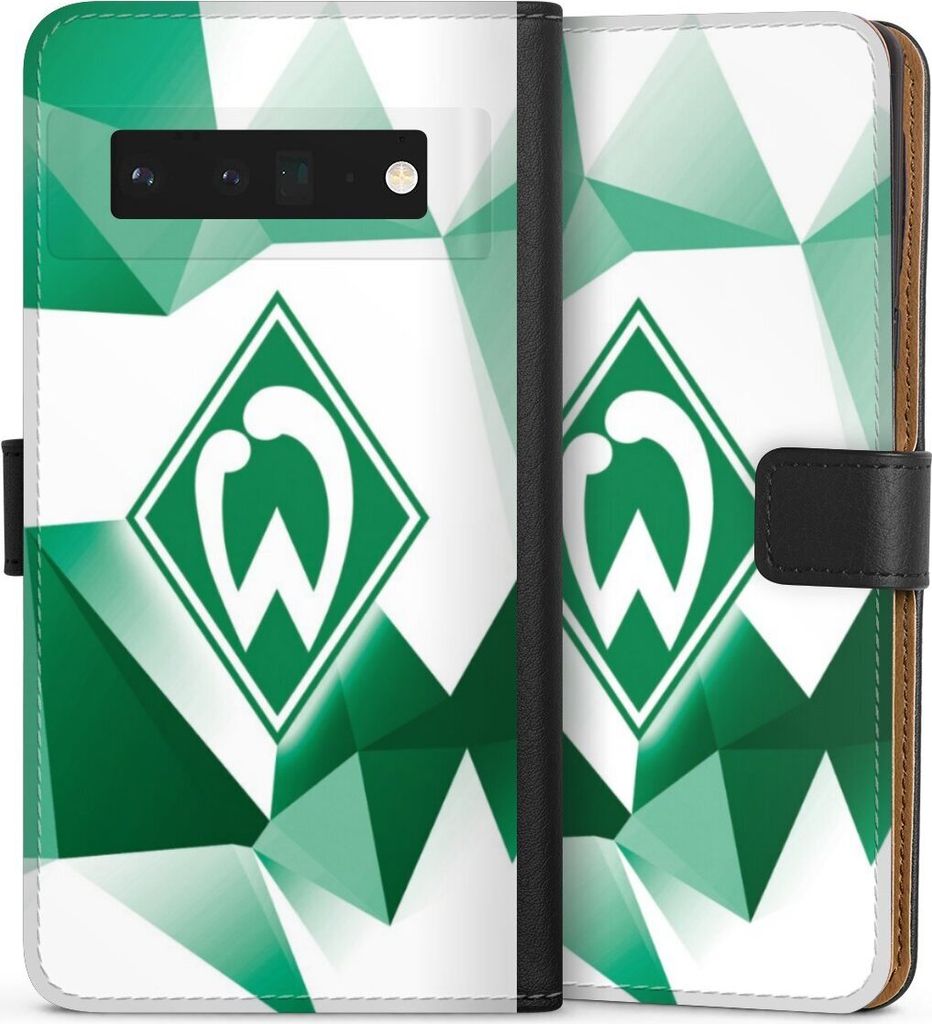DeinDesign Klapphülle für Google Pixel 6 Pro Handytasche Lederhülle Tasche Offizielles Lizenzprodukt SV Werder Bremen Tarnmuster