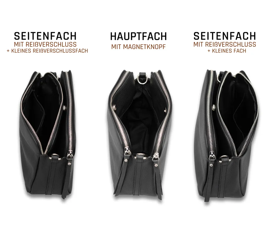 Adel Bags Sac à bandoulière en cuir noir pour femme - Élégance Classique - 4