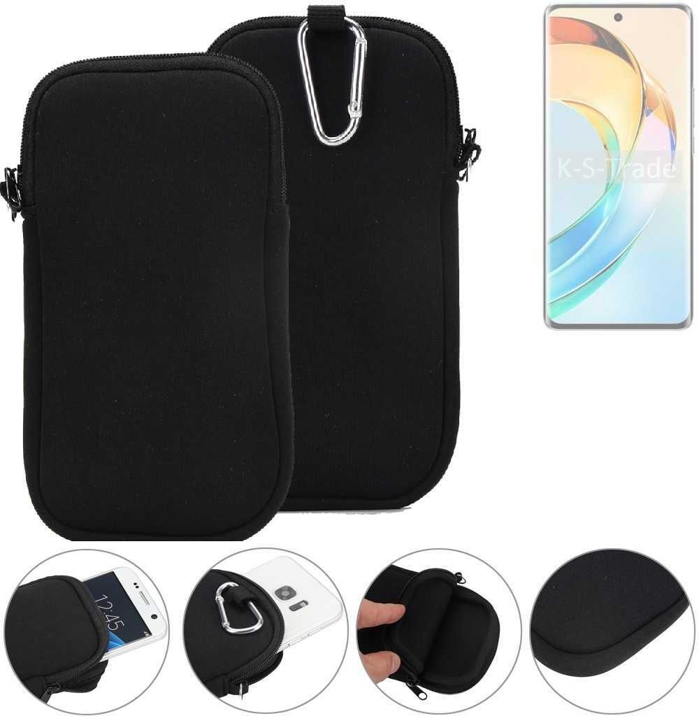K-S-Trade Neopren-Hülle Handyhülle kompatibel mit Honor Magic6 Lite 5G Schutzhülle Neoprenhülle Sleeve Schutz-Hülle Gürtel Tasche Case Holster