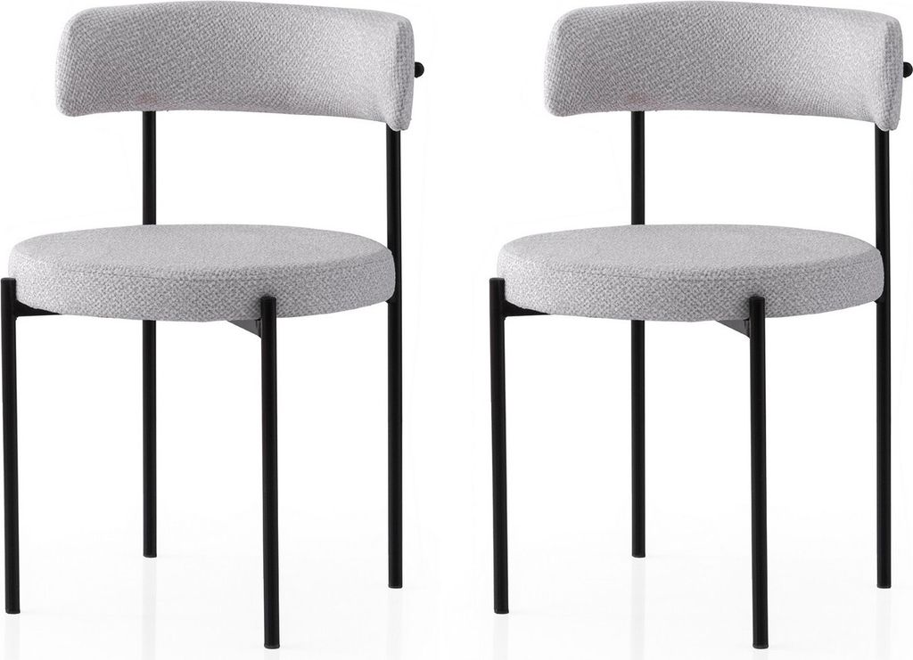 Skye Decor, Gını - 4001 V2, Schwarz, Stuhlset (2 Stück), 48,5 x 75,5 x 50,5 cm, 100 % EISEN
