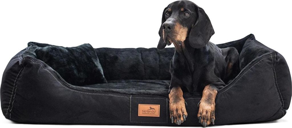 Ultraweiches orthopädisches Hundebett FLOYD High-Tech-Velours und Plüsch VISCO - Größe: 100x75cm | Farbe: 03 Schwarz