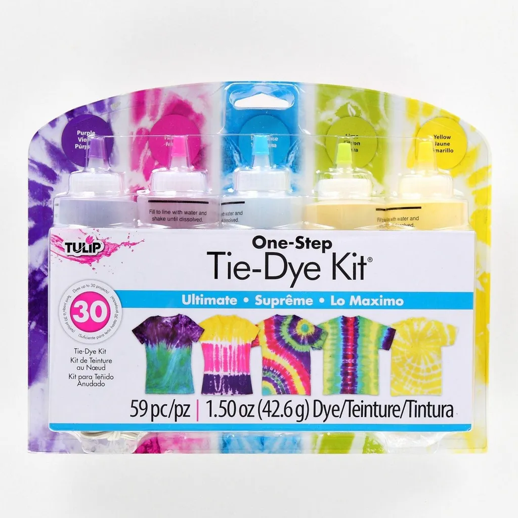 Kit Tie-Dye Complet 5 Couleurs Tulip : Teinture Textile Facile sans Sel