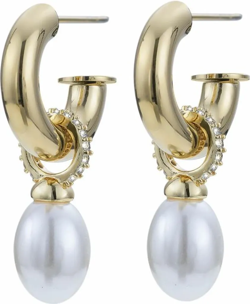 Boucles d'oreilles perles et créoles dorées Sinnan Freedom 23140G