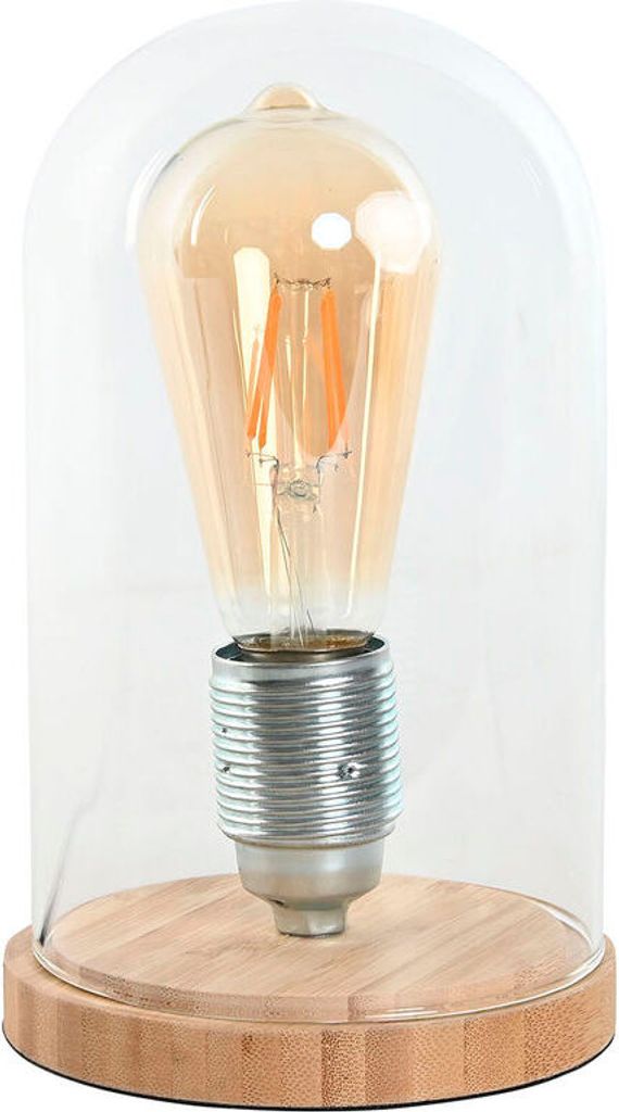 Tischleuchte Home ESPRIT Natural Bamboo Glas 50 W 220 V 13 x 13 x 22 cm