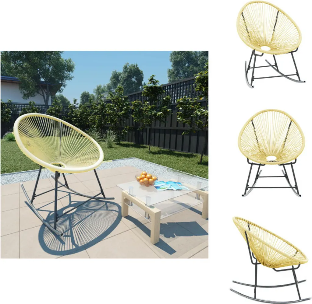 Chaise Acapulco Outdoor Beige Résistante aux Intempéries pour Jardin