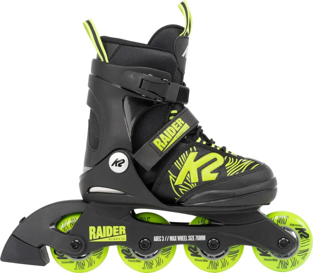 Rollers K2 Raider Black Lime avec Chausson SoftBoot Confort Taille 29