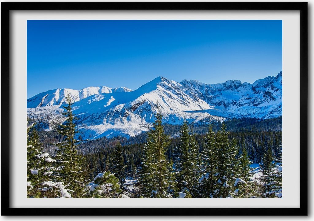 Bild - Bilderrahmen - 100 cm x 70 cm - MDF - Rahmen - Foto - Wandkunst Panorama der Hohen Tatra