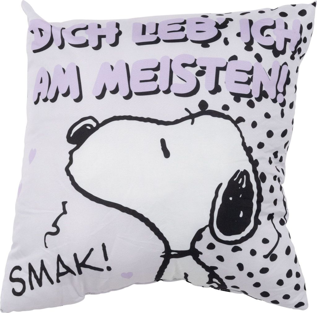 Peanuts Kissen Unisex Dich lieb ́ ich am meisten! weiß/schwarz Standard
