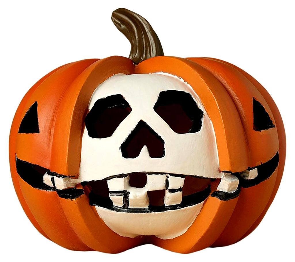 Halloween Kürbisdekoration - Gruselige Kürbis Deko für Halloween, Saisonale Horror Dekoration für Tisch, Kaminregal, Fenster, Flur und Haus