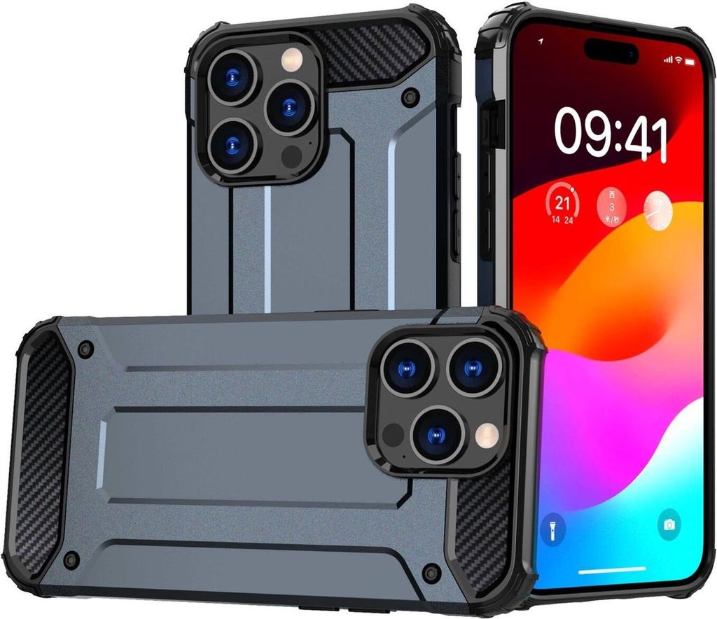 iPhone 15 Pro Max Hybrid Armor Case - Blau