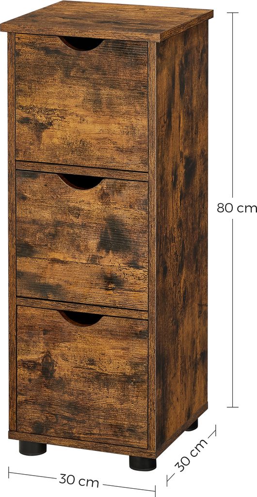 VASAGLE Schmaler Badezimmerschrank, Badschrank mit 3 Produktbild 3