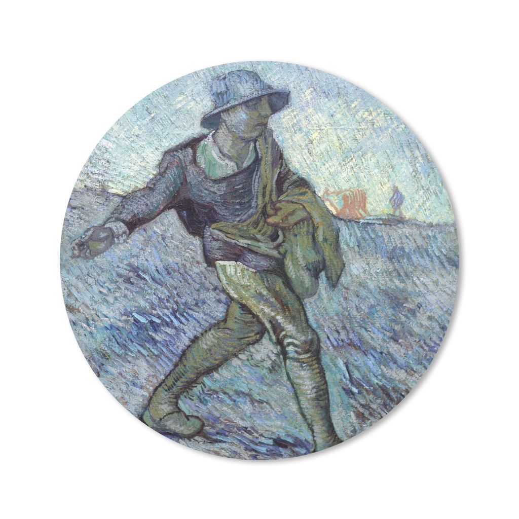 MuchoWow Mauspad Mousepad Der Sämann (nach Millet) - Vincent van Gogh 50x50 cm - Mousepads - Maus Mat - Pad - Mausunterlage - Vinyl
