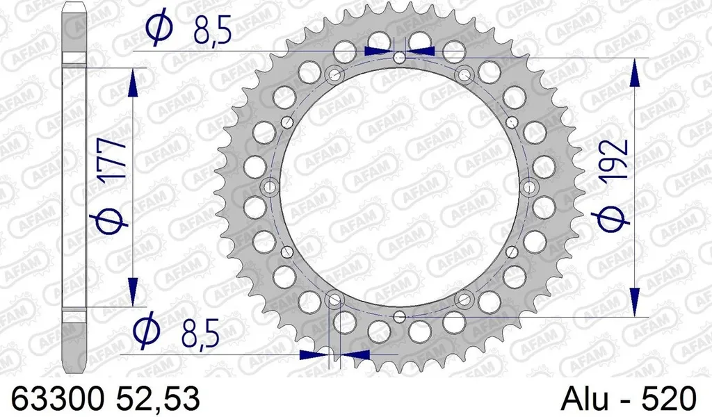 Pignon AFAM 63300 Aluminium 520 : Réduisez le Poids de votre Moto