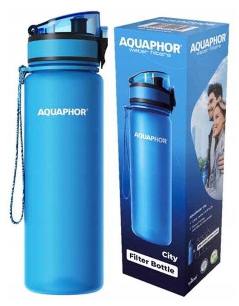 AQUAPHOR Filterflasche + 1 Wasserfilterkartusche 0,8 L blau Produktbild 