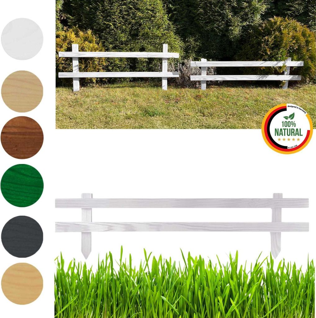 Floranica Gartenzaun 1 stk. 20 cm x 100 cm Weiß Steckzaun Zierzaun Friesenzaun zum Stecken Vorgartenzaun