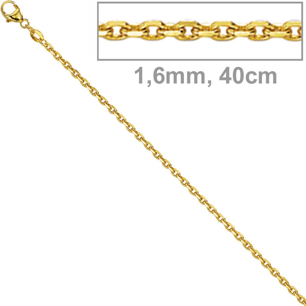 JOBO Ankerkette 585 Gelbgold diamantiert 1,6 mm 40 cm Gold Produktbild 