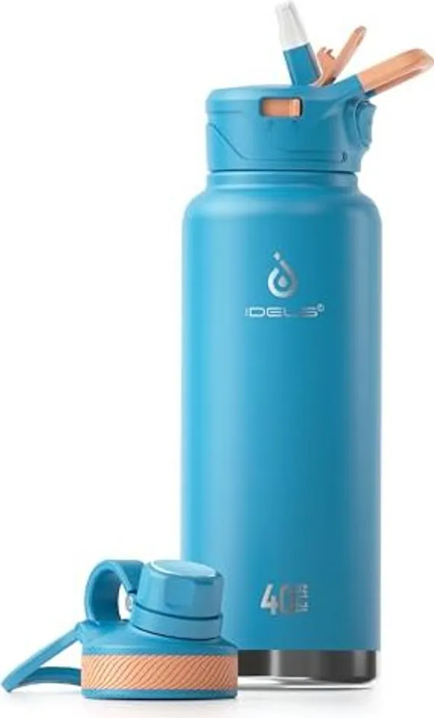 IDEUS Bottiglia Termica 40oz Oceano Blu - Borraccia Sportiva 1140ml Acciaio