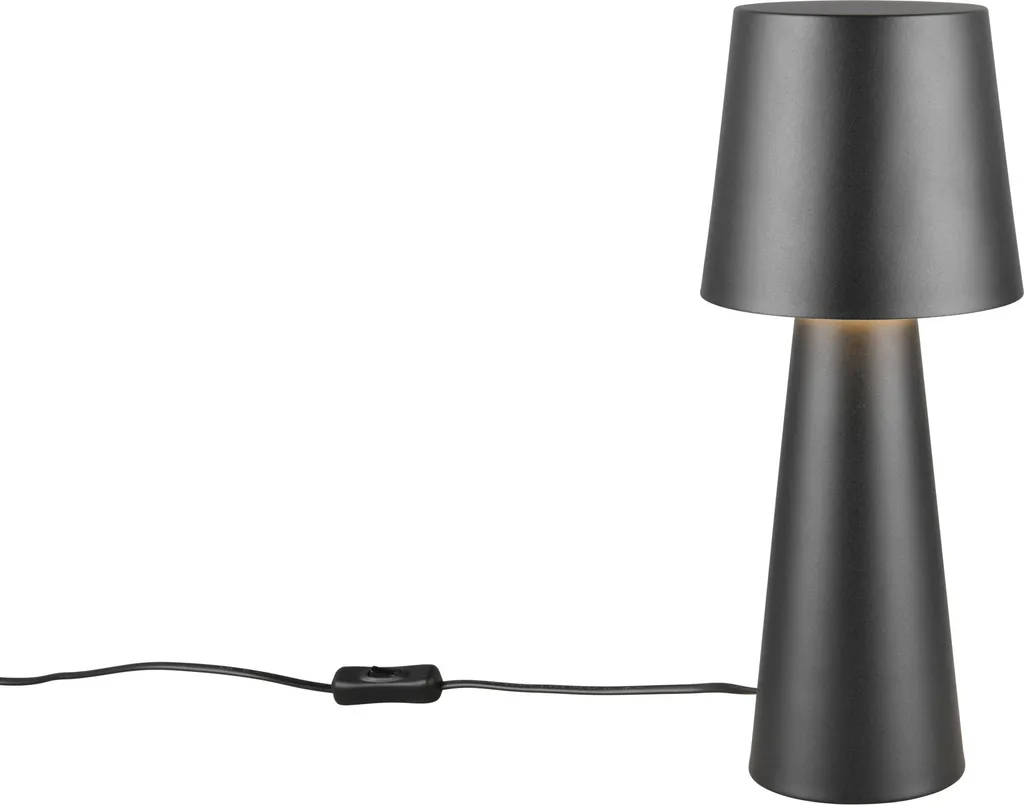 Lampe à poser noire NUBIAN TRIO luminaire de chevet design 40 cm