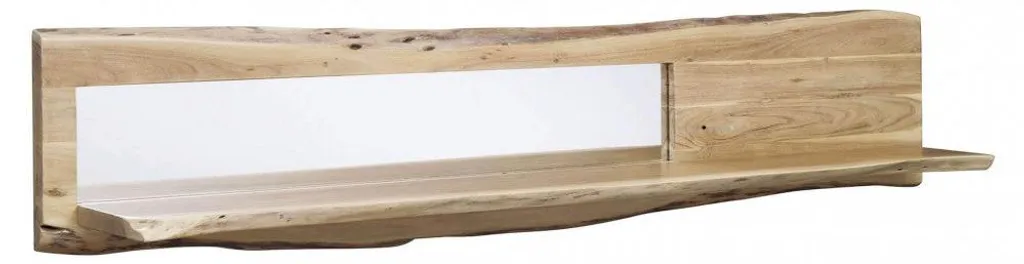 Étagère murale acacia avec miroir pour agrandir et ranger vos pièces
