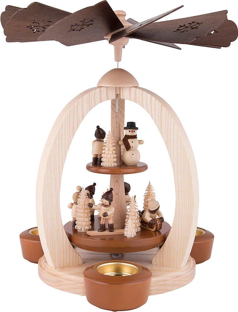 2-stöckige Pyramide Winterkinder - Exklusiv (30cm) von Erzgebirge-Palast