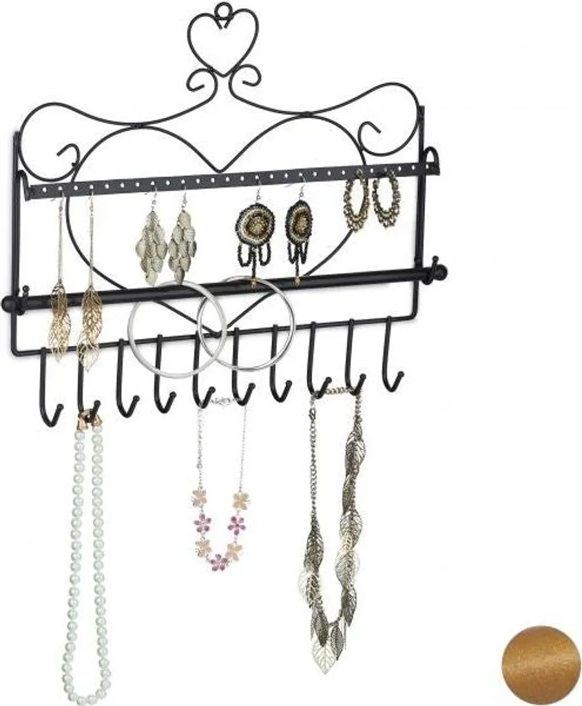 Porta Gioielli da Parete in Legno Massiccio - Organizzatore Bijoux Artigianale